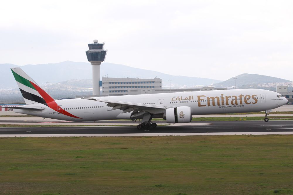 Emirates flight to Athens